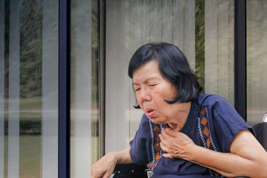 woman coughing